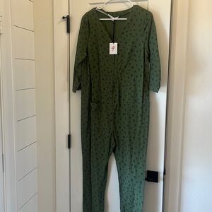 NWT The Nines by Hatch Green Floral Jumpsuit